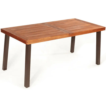 Rectangular Acacia Wood Rustic Dining Furniture Table - Oasis Home Essentials