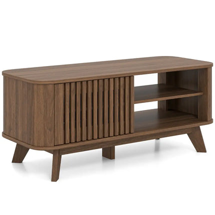 Rectangular Coffee Table with Storage and Adjustable Shelves-Walnut - Walnut - Coffee Tables