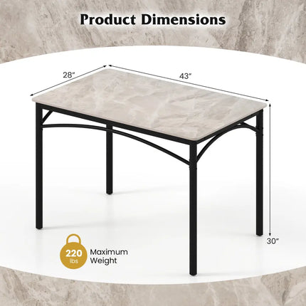 Rectangular Modern Sintered Stone Dining Table for 4 People-Grey - Gray - Dining Tables