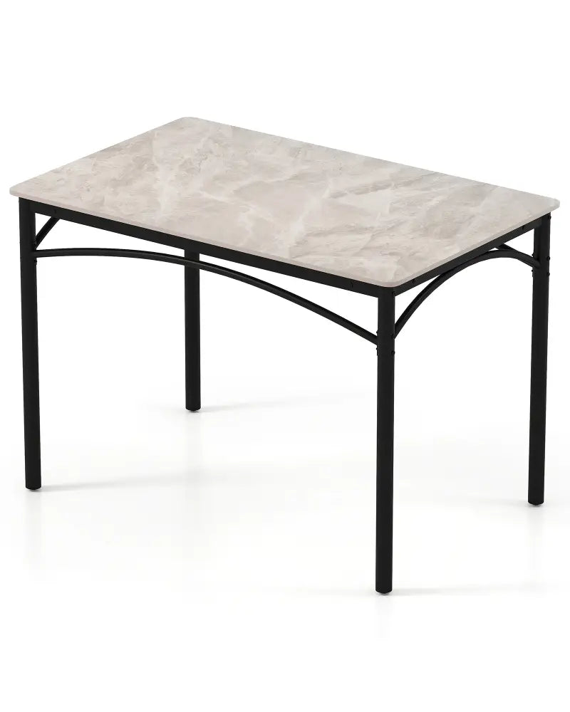 Rectangular Modern Sintered Stone Dining Table for 4 People-Grey - Gray - Dining Tables