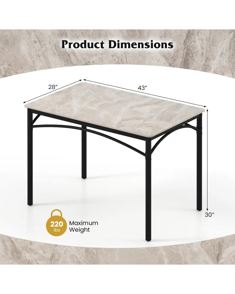 Rectangular Modern Sintered Stone Dining Table for 4 People-Grey - Gray - Dining Tables