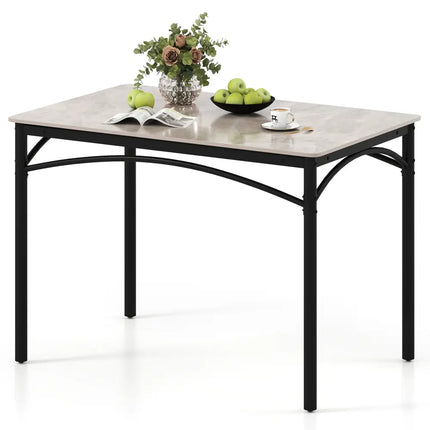 Rectangular Modern Sintered Stone Dining Table for 4 People-Grey - Gray - Dining Tables