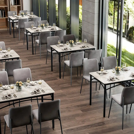 Rectangular Modern Sintered Stone Dining Table for 4 People-Grey - Gray - Dining Tables