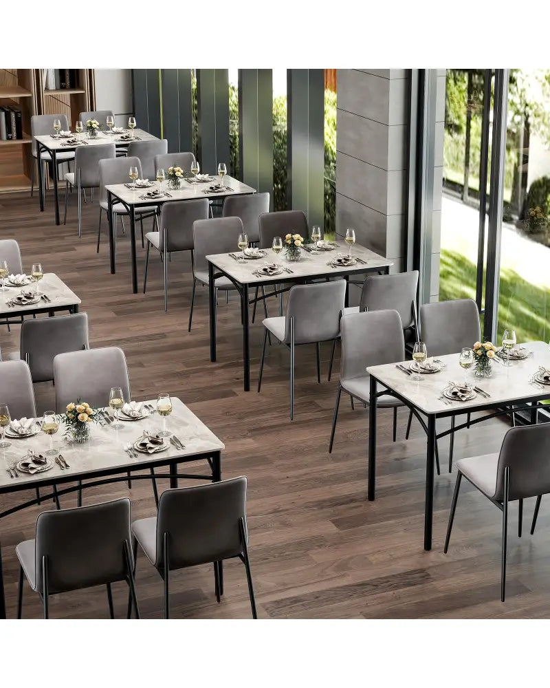 Rectangular Modern Sintered Stone Dining Table for 4 People-Grey - Gray - Dining Tables