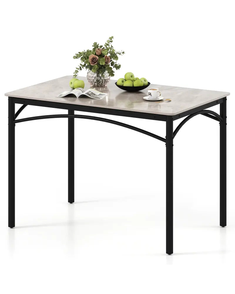 Rectangular Modern Sintered Stone Dining Table for 4 People-Grey - Gray - Dining Tables