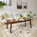 Rectangular Modern Wooden Coffee Table with Rubber Leg - Coffee - Coffee Tables