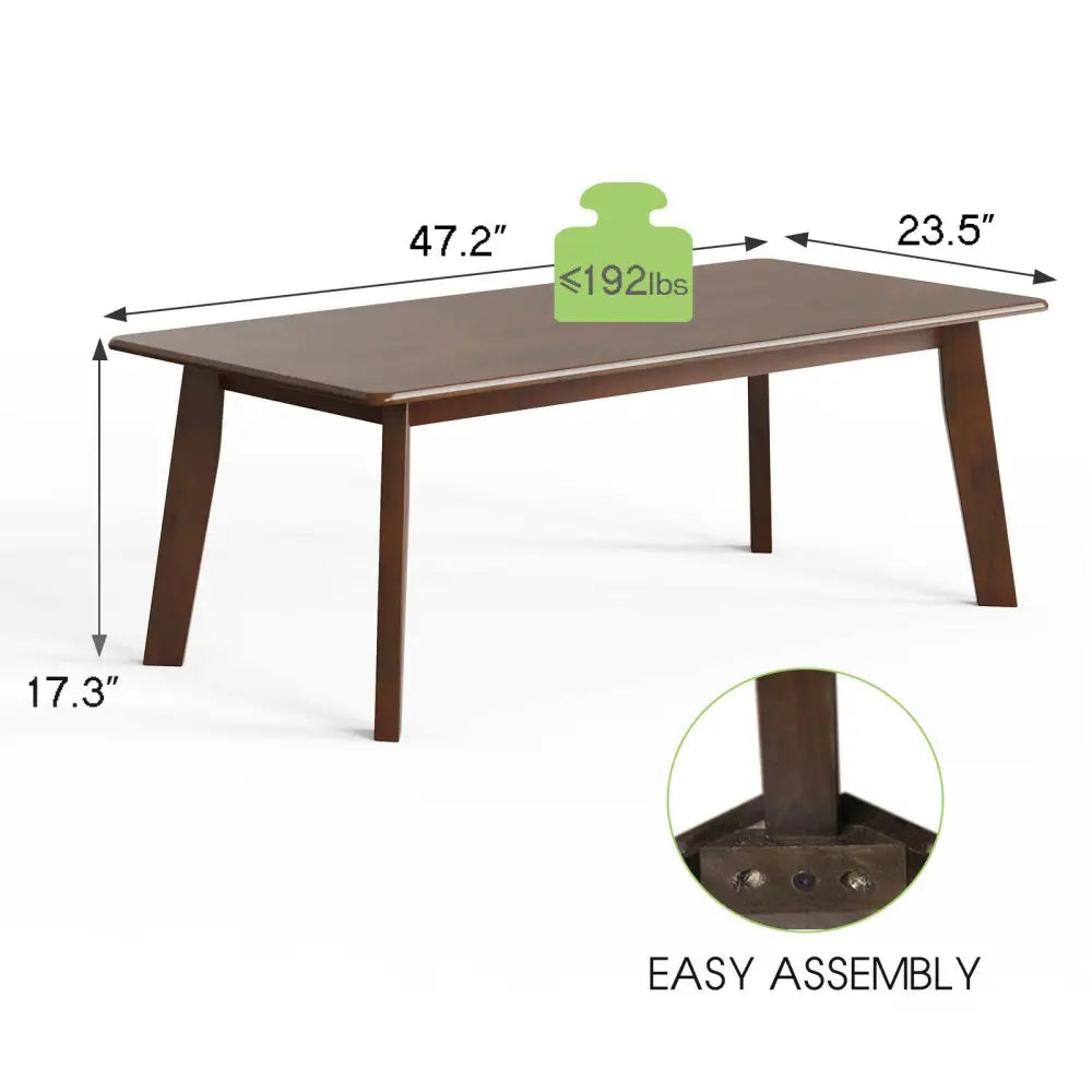 Rectangular Modern Wooden Coffee Table with Rubber Leg - Coffee - Coffee Tables