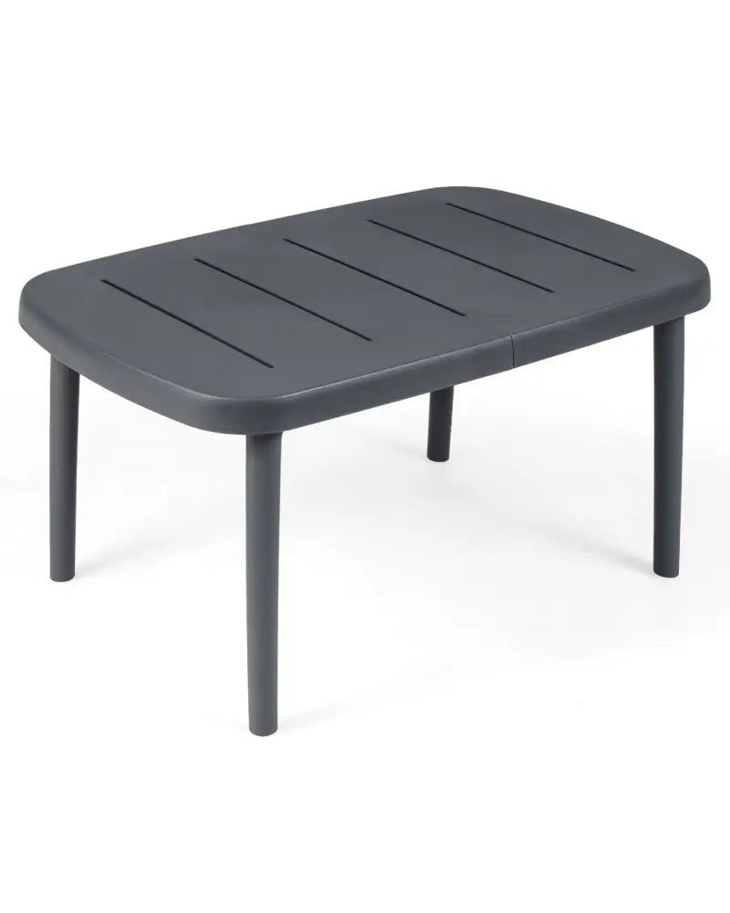 Rectangular Patio Storage Side Table with Aluminum Alloy Rods for Poolside-Gray - Gray - Patio Coffee Tables