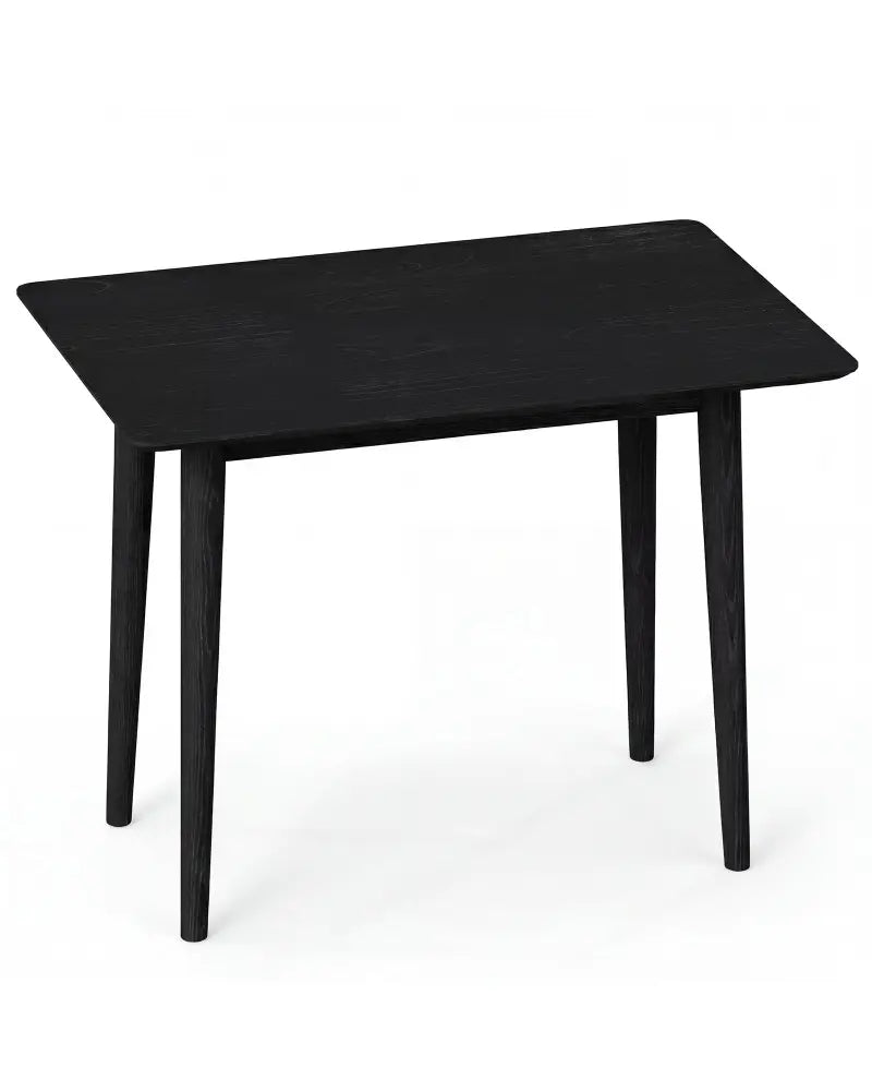 Rectangular Wooden Dining Table for 2-4 34 Inch Farmhouse Solid Wood Kitchen Table-Black - Black - Dining Tables