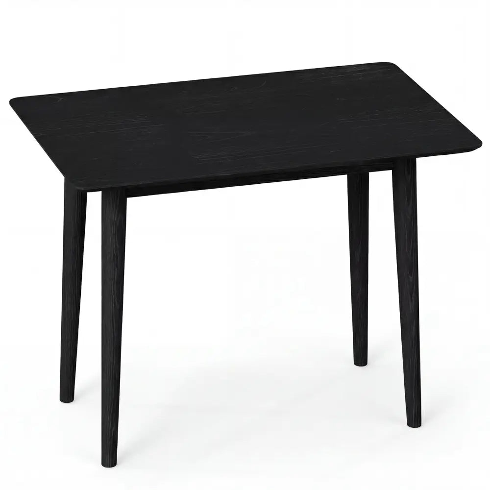 Rectangular Wooden Dining Table for 2-4 34 Inch Farmhouse Solid Wood Kitchen Table-Black - Black - Dining Tables