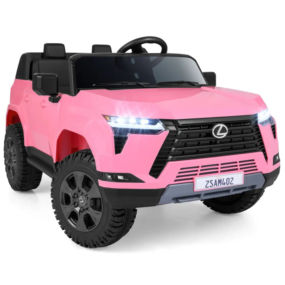 Ride on Car 24V 4WD Licensed LEXUS GX550 Electric Vehicle with Remote for Boys Girls Aged 3+-Pink - Pink - Powered Ride