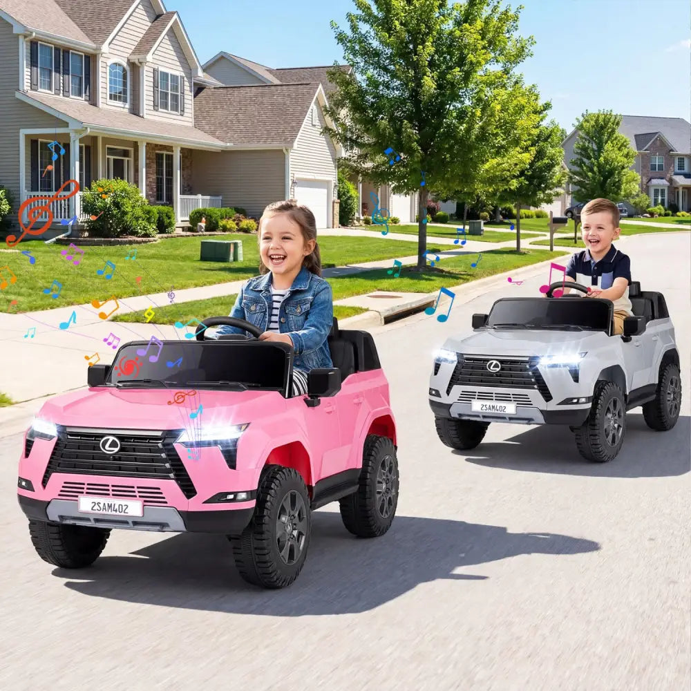 Ride on Car 24V 4WD Licensed LEXUS GX550 Electric Vehicle with Remote for Boys Girls Aged 3+-Pink - Pink - Powered Ride