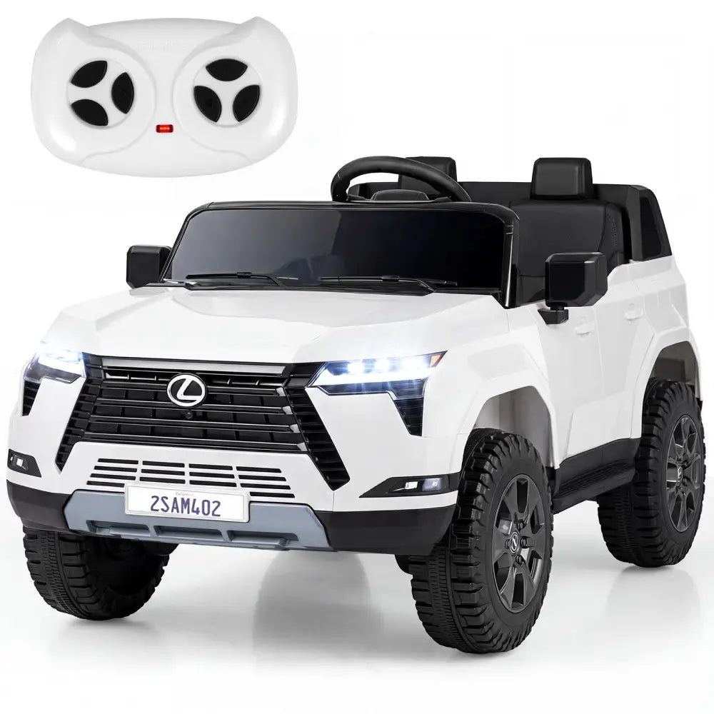Ride on Car 24V 4WD Licensed LEXUS GX550 Electric Vehicle with Remote for Boys Girls Aged 3+-White - White - Powered