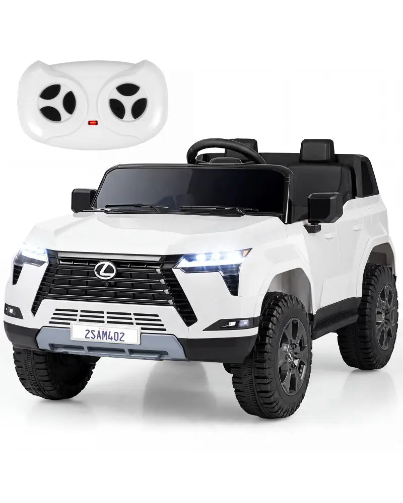 Ride on Car 24V 4WD Licensed LEXUS GX550 Electric Vehicle with Remote for Boys Girls Aged 3+-White - White - Powered