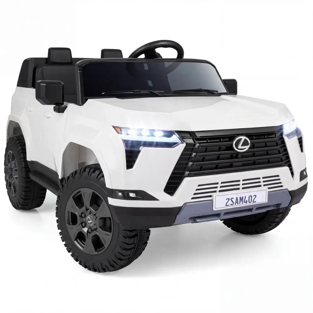 Ride on Car 24V 4WD Licensed LEXUS GX550 Electric Vehicle with Remote for Boys Girls Aged 3+-White - White - Powered