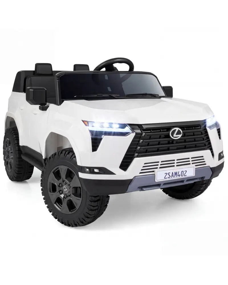 Ride on Car 24V 4WD Licensed LEXUS GX550 Electric Vehicle with Remote for Boys Girls Aged 3+-White - White - Powered