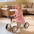 Ride on Toy with Steering Wheel and Train Whistle Sound Button-Beige - Beige - Push & Pedal Ride On Toys