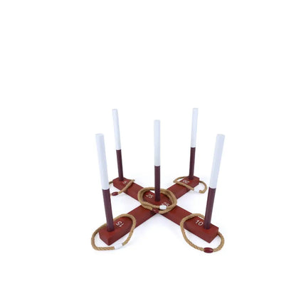 Ring Toss Game for Kids and Adult with 6 Rope Rings and Storage Bag-Brown - Brown - Lawn Games