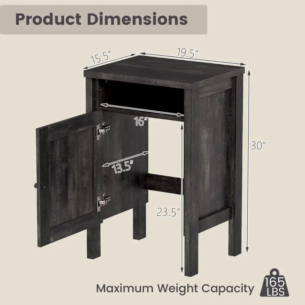 Robot Vacuum Storage Cabinet with Door and Open Shelf for Living Room Bedroom-Gray - Dark Gray - Cabinets & Chests