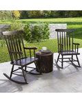 Rocking Chair with Solid Wooden Frame for Garden and Patio-Brown - Brown - Patio Rocking Chairs & Gliders