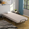 Rollaway Guest Bed with Sturdy Steel Frame and Memory Foam Mattress Made in Italy-Beige - Beige - Folding Beds