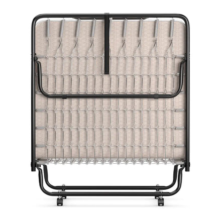 Rollaway Guest Bed with Sturdy Steel Frame and Memory Foam Mattress Made in Italy-Beige - Beige - Folding Beds