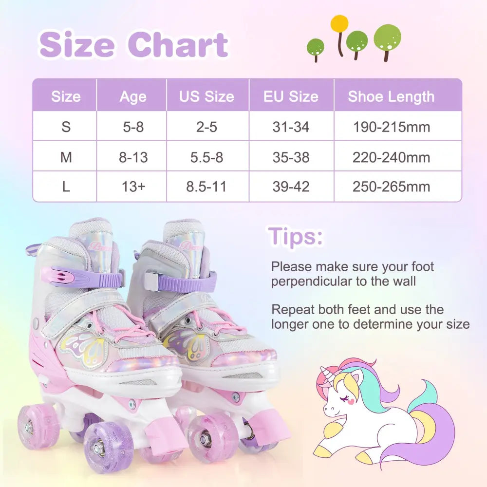 Roller Skates for Teens 4 Sizes Adjustable with Light-up Wheels for Boys Girls Ages 13+-Light Pink - Light Pink - Toy