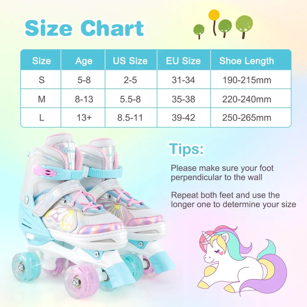 Roller Skates for Teens 4 Sizes Adjustable with Light-up Wheels for Boys Girls Ages 13+-Blue - Blue - Toy Sports