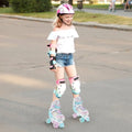 Roller Skates for Teens 4 Sizes Adjustable with Light-up Wheels for Boys Girls Ages 13+-Blue - Blue - Toy Sports