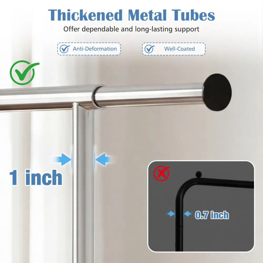 Rolling Clothes Rack Extendable Garment Stand for Hanging Clothes - Coat Racks & Hall Trees