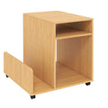 Rolling End Table 3-Tier Mobile Side Table with Side Storage Rack Modern Small Nightstand-Natural - Natural - End &