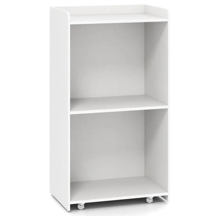 Rolling Podium Stand with 2 Shelves and Lockable Wheels-White - White - Cabinets & Chests