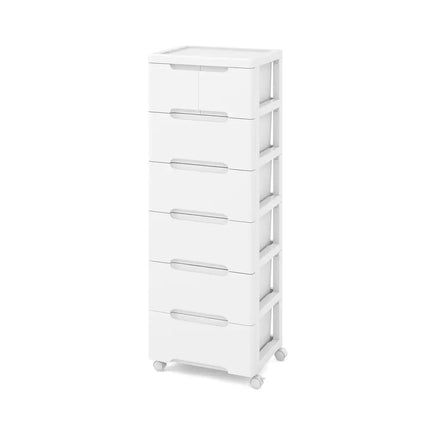 Rolling Storage Cabinet with Universal Wheels and 5/6/7 Drawers-7-Drawer - White - Dressers & Chests