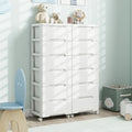 Rolling Storage Cabinet with Universal Wheels and 5/6/7 Drawers-7-Drawer - White - Dressers & Chests