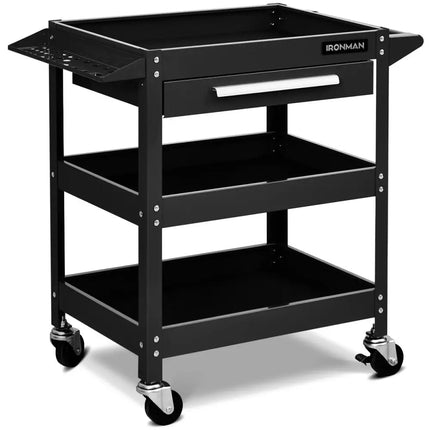 Rolling Tool Cart Mechanic Cabinet Storage ToolBox Organizer with Drawer-Black - Black - Garages