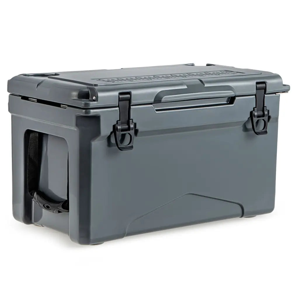Rotomolded Cooler with Integrated Cup Holders and Bottle Opener-Gray - Gray - Coolers