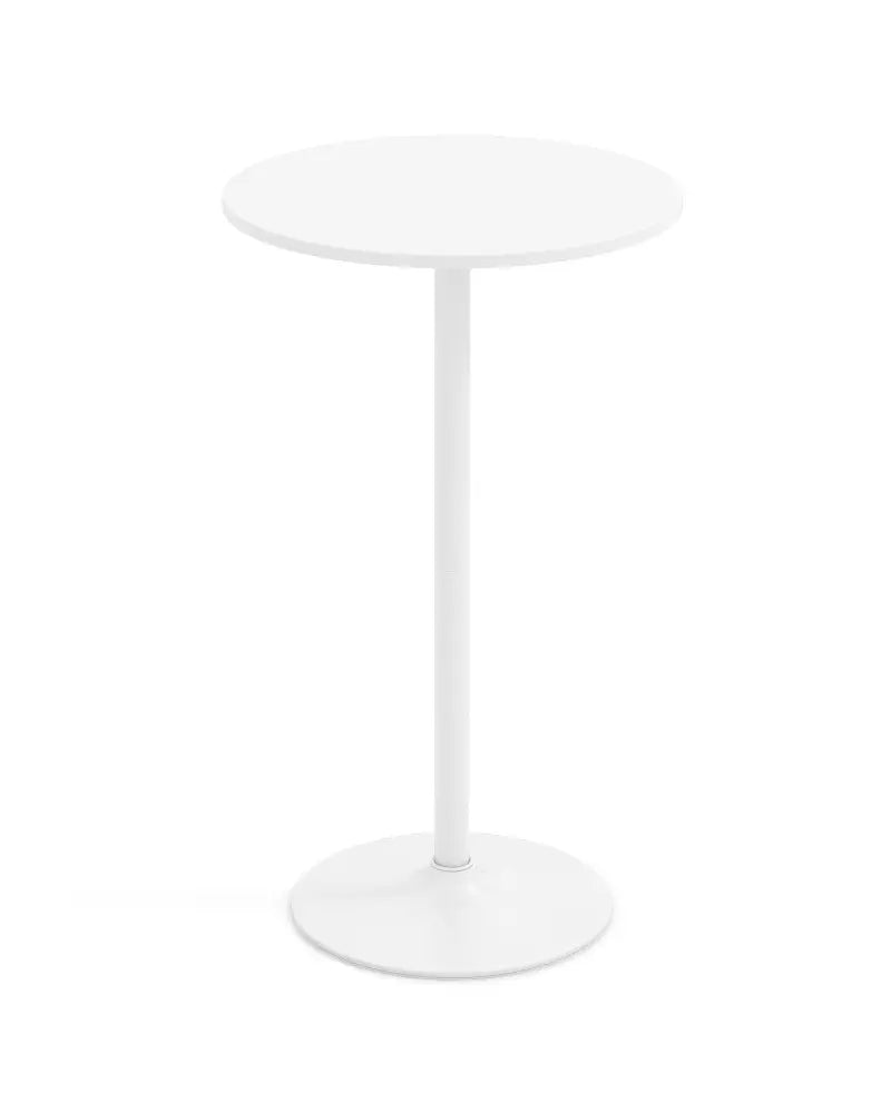 Round Bistro Table 40 Inch Bar Height Tall Coffee Cocktail Table-Set of 1 - White - Bar Tables