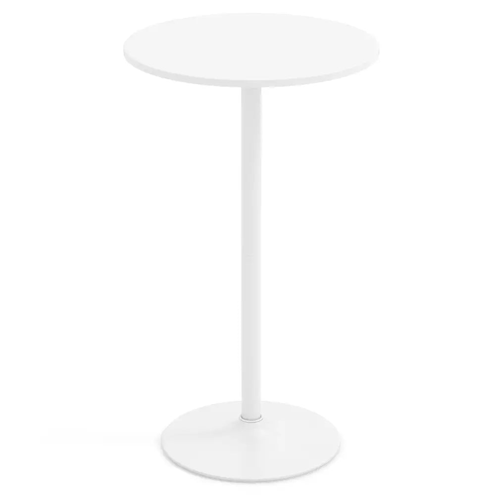Round Bistro Table 40 Inch Bar Height Tall Coffee Cocktail Table-Set of 1 - White - Bar Tables
