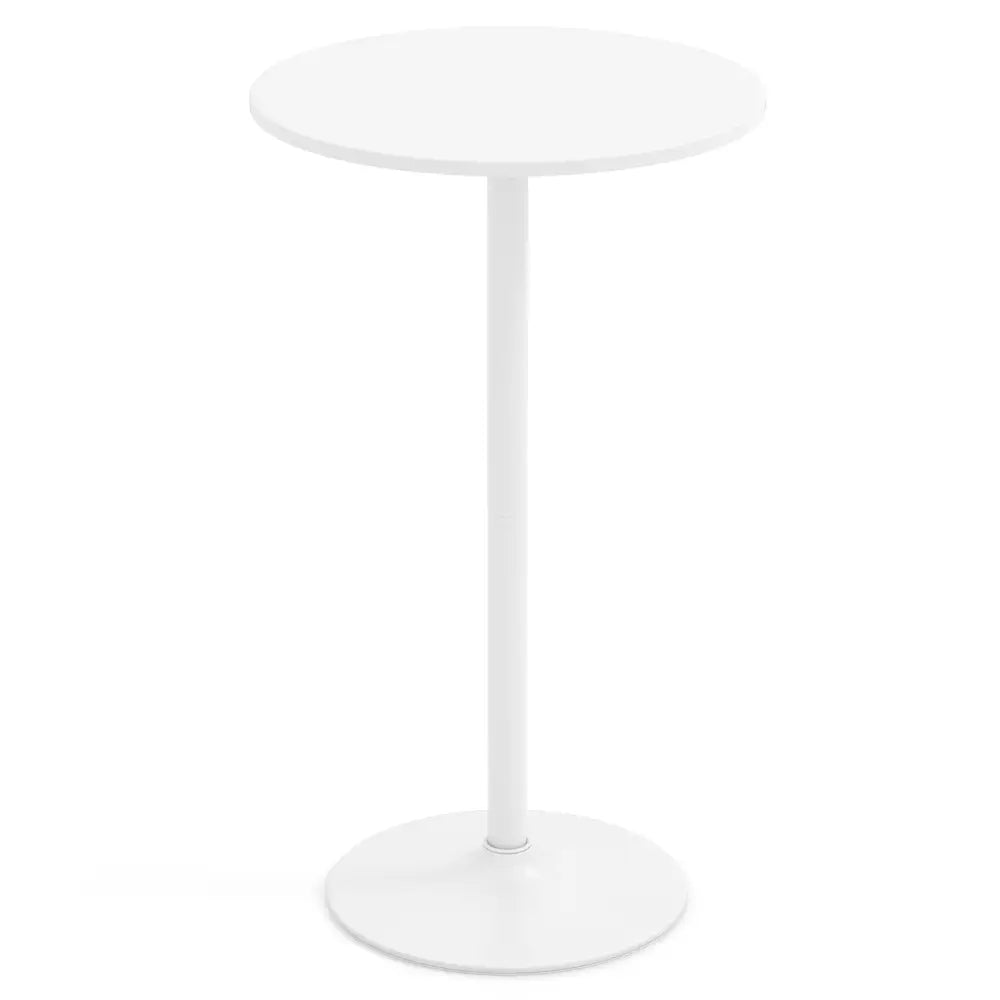 Round Bistro Table 40 Inch Bar Height Tall Coffee Cocktail Table-Set of 1 - White - Bar Tables