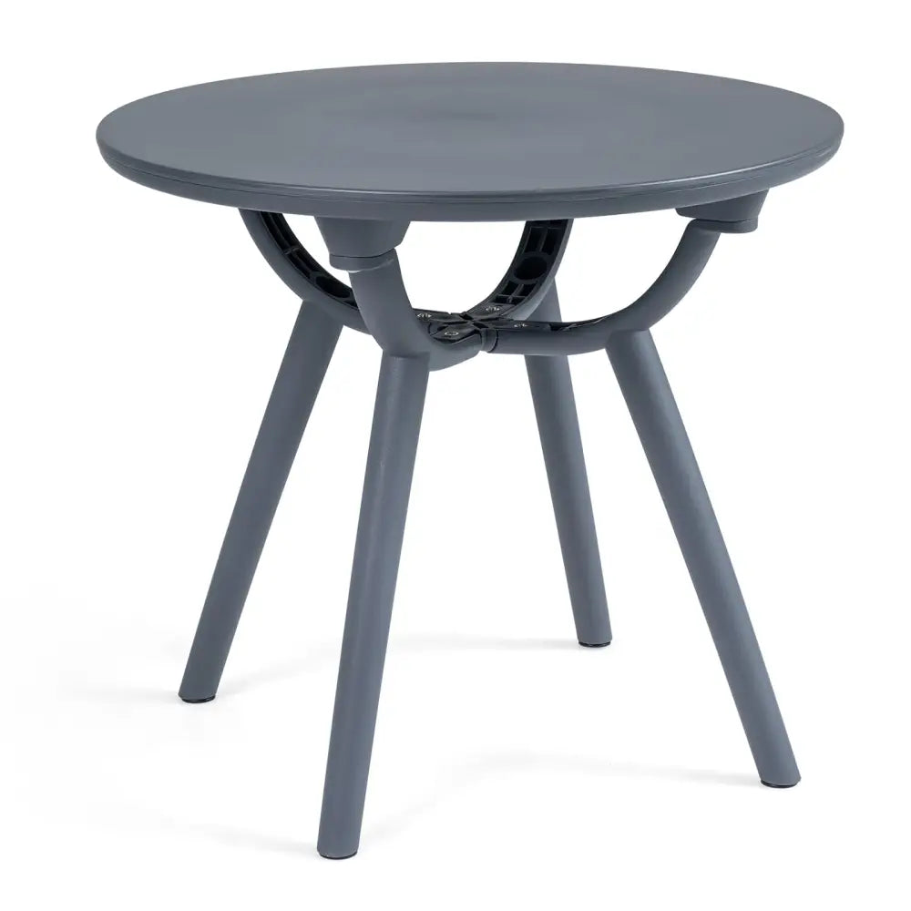 Round Patio Storage Side Table for Poolside and Balcony-1 piece - Gray - Patio Coffee Tables