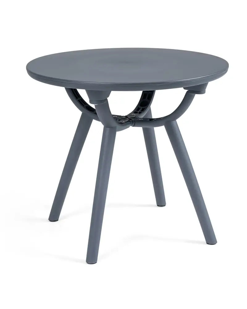 Round Patio Storage Side Table for Poolside and Balcony-1 piece - Gray - Patio Coffee Tables