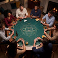 Round Poker Mat for Texas Hold’em 40 inch Portable Foldable Anti-Slip Rubber Base Table Layout-Green - Green - Game Room