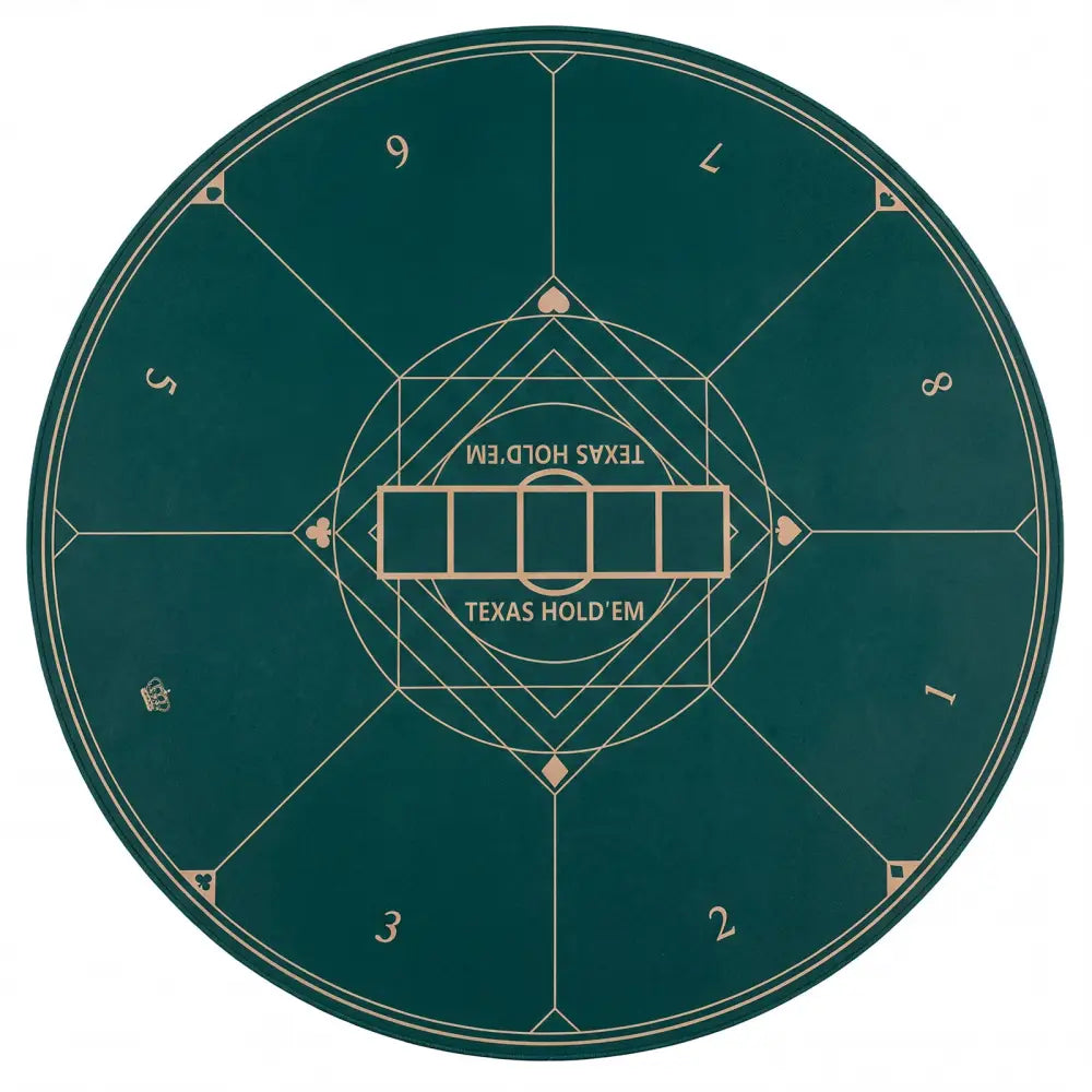 Round Poker Mat for Texas Hold’em 47’’ with Carrying Bag for 8-Player-Green - Green - Game Room