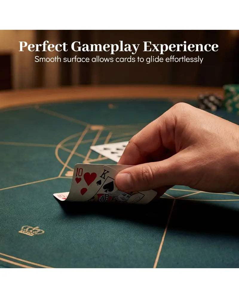 Round Poker Mat for Texas Hold’em 55 inch Portable Foldable Anti-Slip Rubber Base Table Layout-Green - Green - Game Room