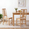 Rubber Wood Dining Chairs Set of 2 with Hollowed Backrest-Natural - Natural - Dining Chairs