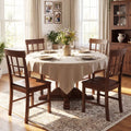 Rubber Wood Dining Chairs Set of 4 with High Backrests-Brown - Dark Brown - Dining Chairs