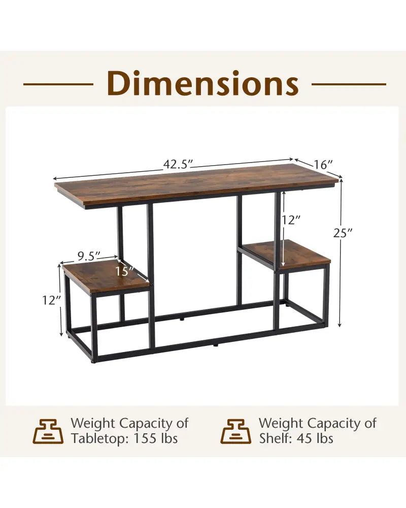 Rustic TV Console Table for 50 Inches TVs-Rustic Brown - Rustic Brown - Entertainment Centers & TV Stands