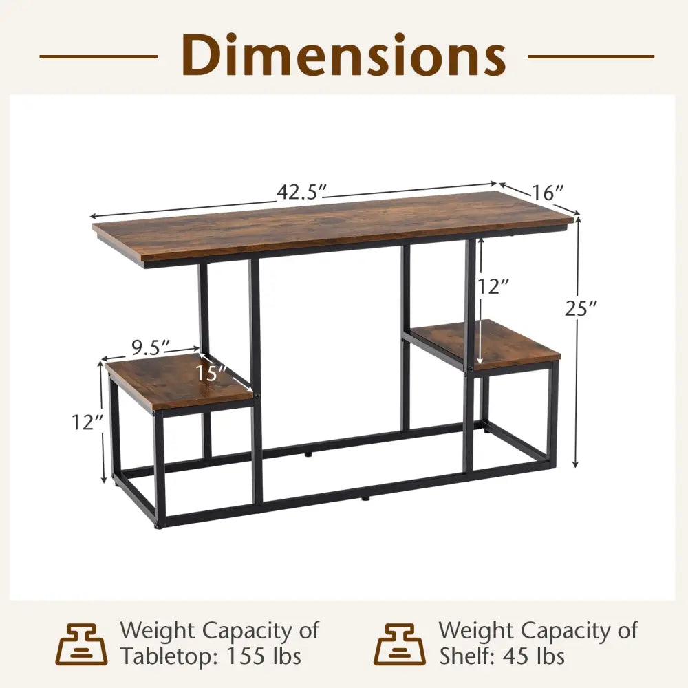 Rustic TV Console Table for 50 Inches TVs-Rustic Brown - Rustic Brown - Entertainment Centers & TV Stands
