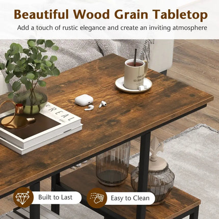 Rustic TV Console Table for 50 Inches TVs-Rustic Brown - Rustic Brown - Entertainment Centers & TV Stands
