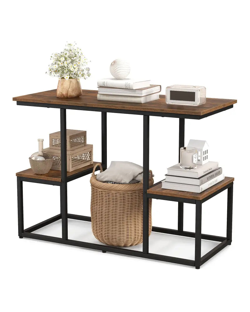 Rustic TV Console Table for 50 Inches TVs-Rustic Brown - Rustic Brown - Entertainment Centers & TV Stands